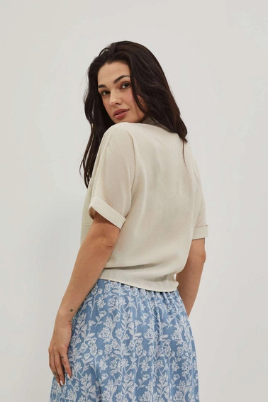 Koszula z wiązaniem i kieszonką piaskowa