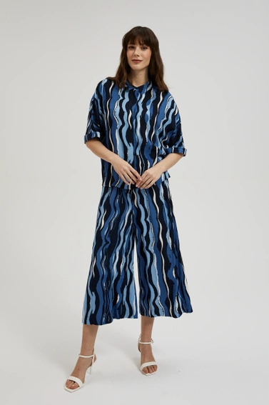 Wzorzysty komplet niebieski