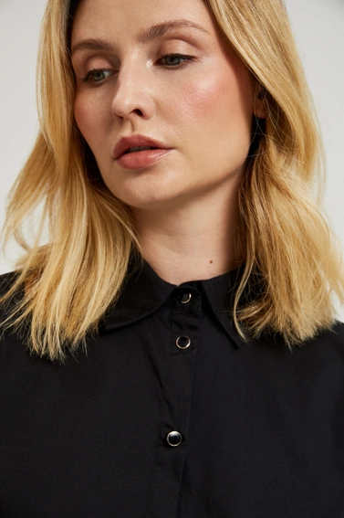 Gładka koszula z dlugimi rękawami czarna