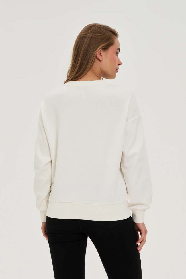 Bluza z napisem ecru