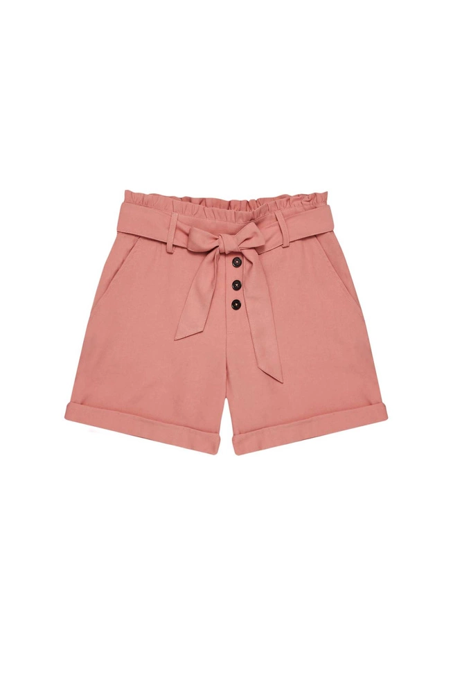 Gładkie szorty z wiązaniem ceglaste