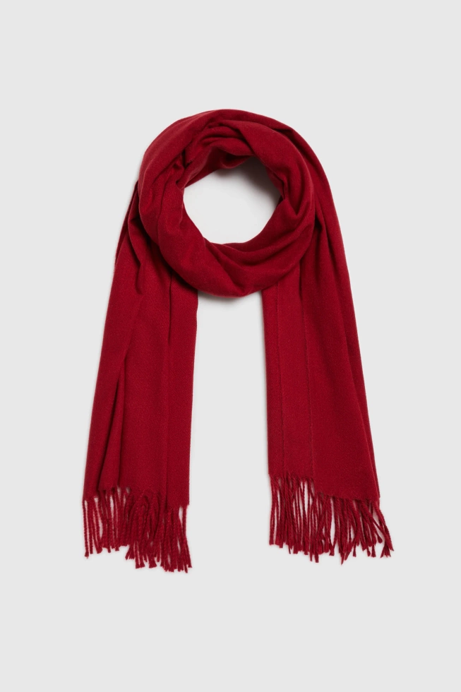 Szal z frędzlami czerwony