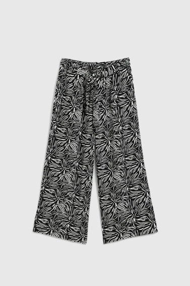 Spodnie kuloty z wzorem czarne