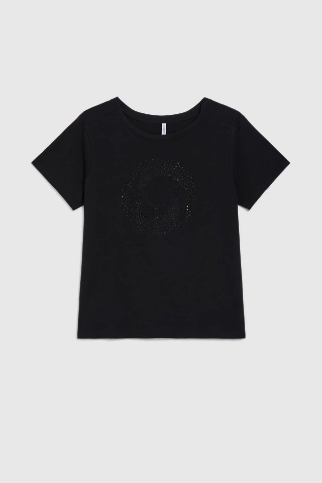 Bluzka z dżetami czarna