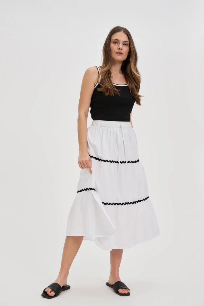 Bawełniana spódnica midi biała