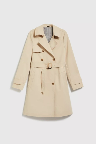 Trencz z paskiem beżowy