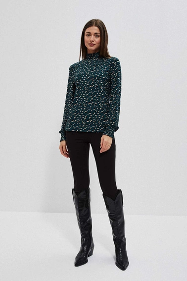 Bluzka z długim rękawem zielona