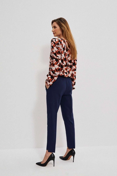 Spodnie z wiązaniem granatowe