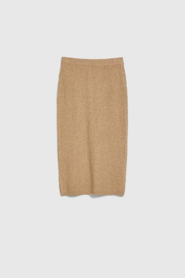 Spódnica dzianinowa midi beżowa