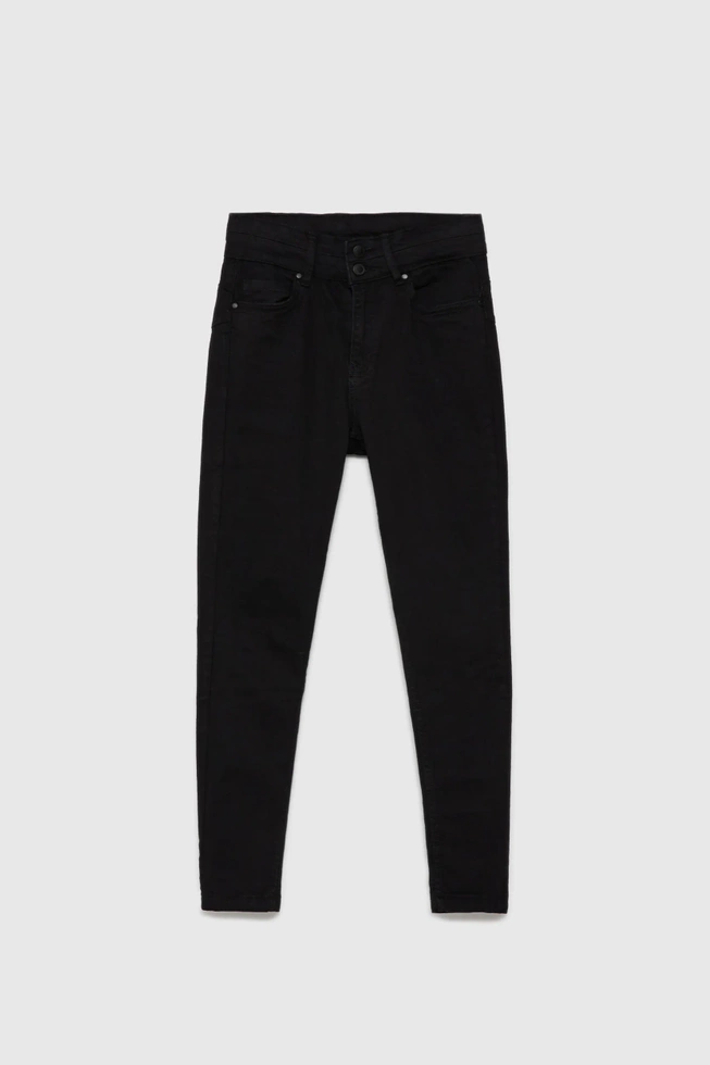 Gładkie jeansy rurki czarne