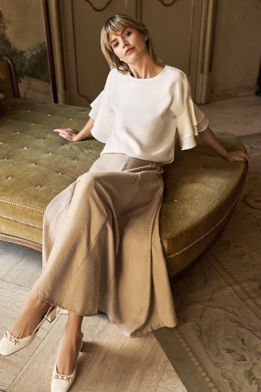 Spódnica midi beżowa