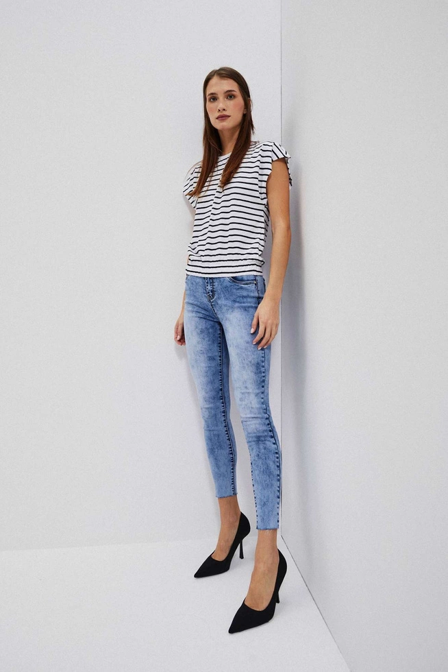 T-shirt w paski biało czarny