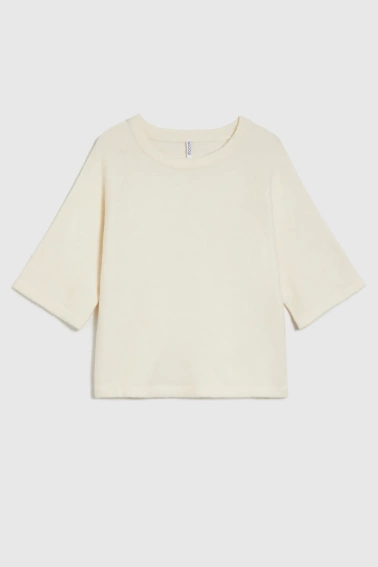 Sweter z krótkimi rękawami ecru 