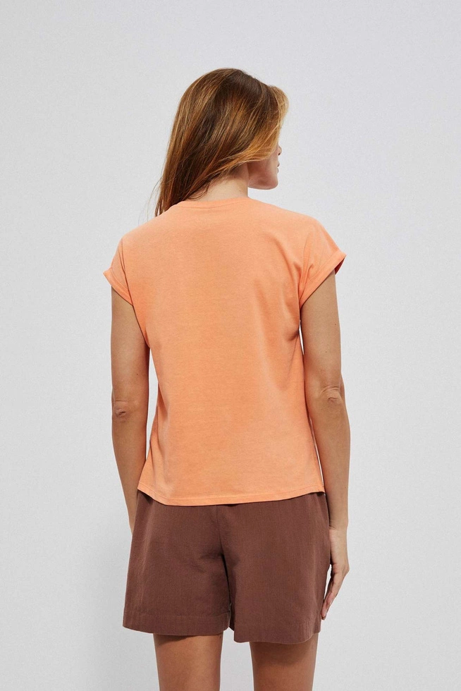 Bawełniana bluzka z nadrukiem łososiowa