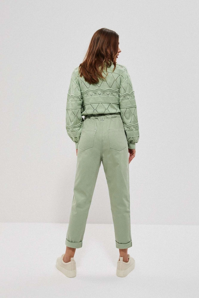 Jeansy paperbag patynowe