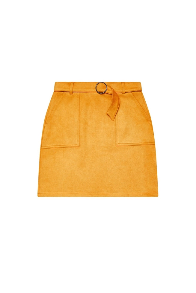 Trapezowa spódnica z kieszeniami