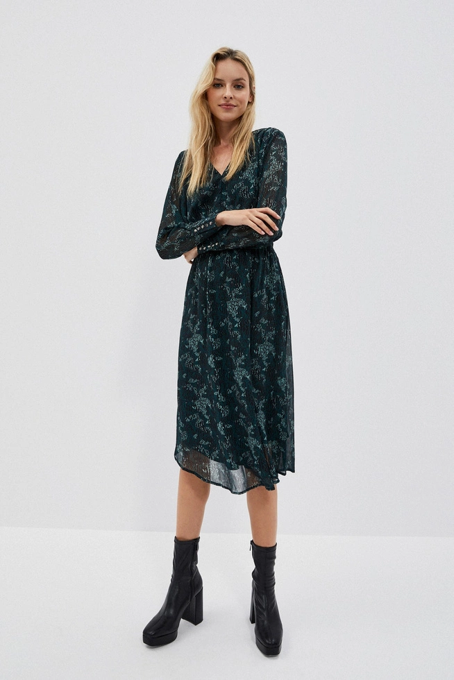 Sukienka z printem szmaragdowa