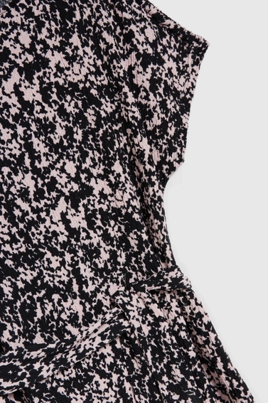 Wzorzysta sukienka midi czarna damska
