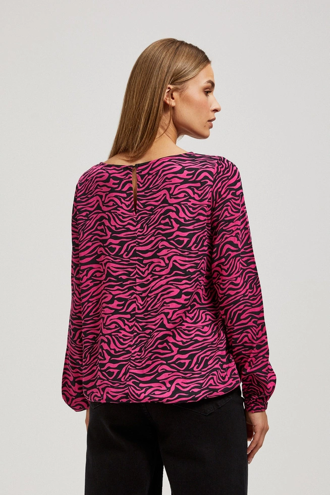Wzorzysta koszula fuksjowa