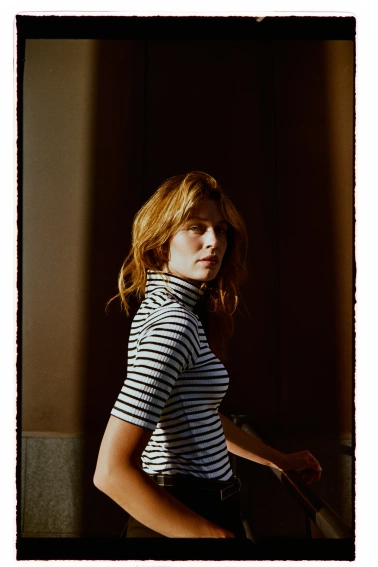 Bluzka z golfem w paski