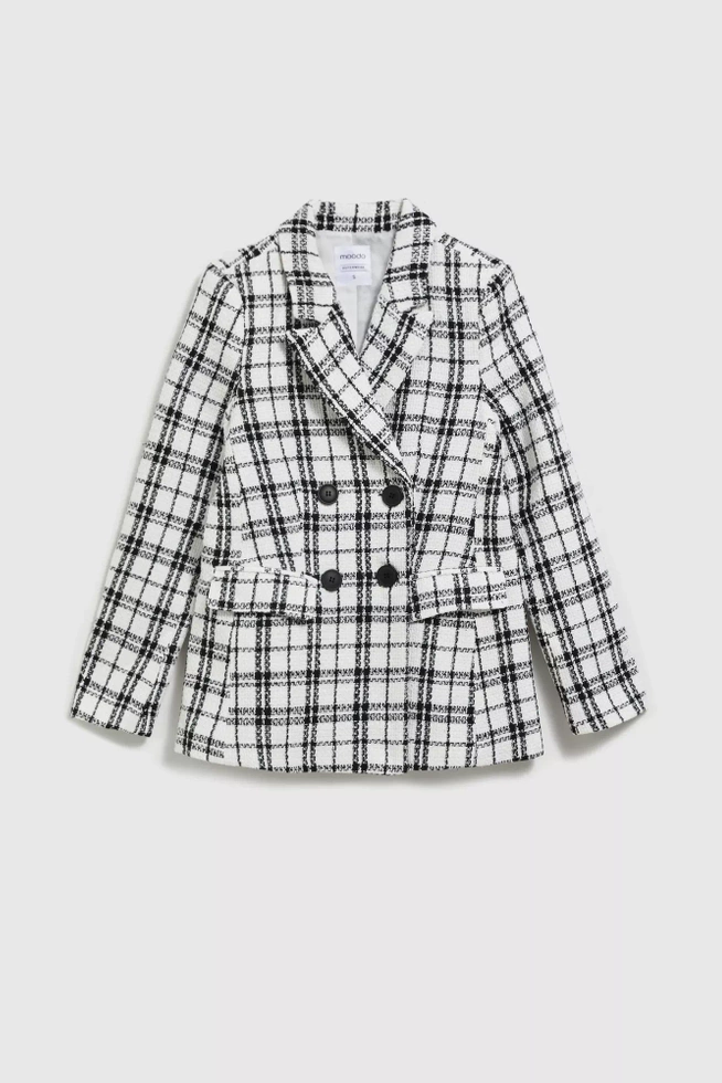 Dwurzędowa marynarka czarno-biała