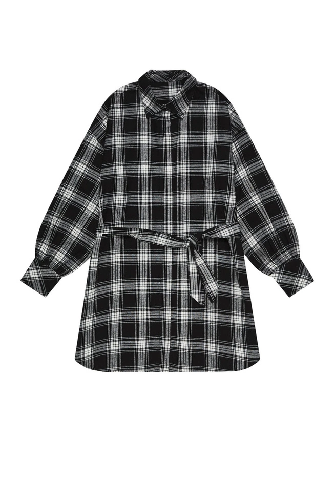 Koszulowa sukienka z wiązaniem