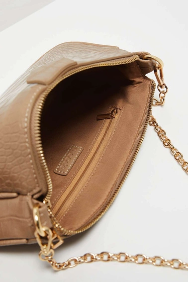 Torebka na ramię ciemnobeżowa