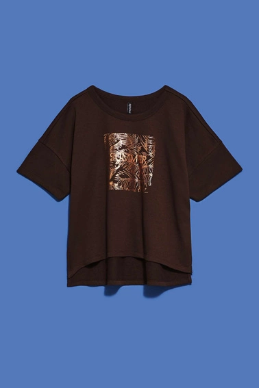 Bluza z nadrukiem ciemnbrązowa