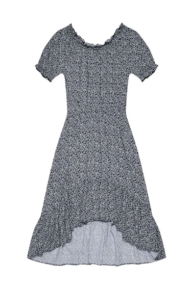 Wzorzysta sukienka z wiskozy czarna