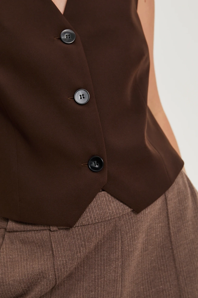 Elegancka kamizelka brązowa