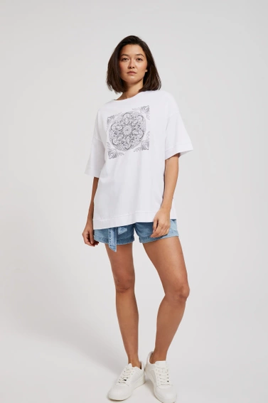 Bluzka z nadrukiem biała