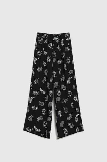 Spodnie z delikatnym wzorem czarne 