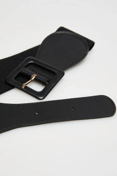 Pasek z elastyczną gumą czarny