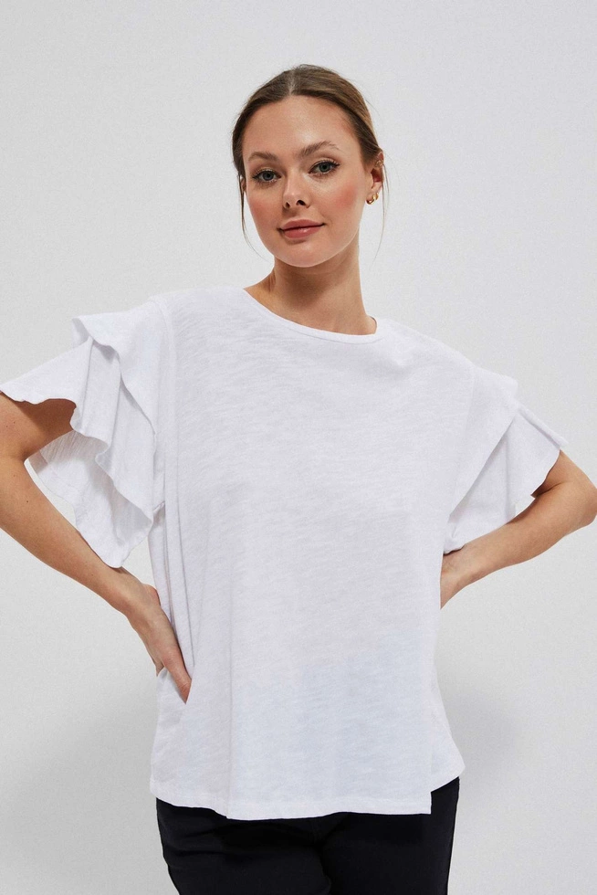 Bluzka z falbanami biała