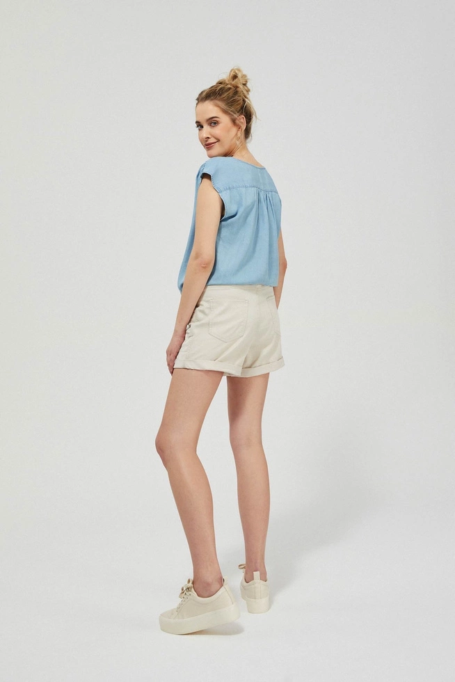 Krótkie szorty lyocell beżowe