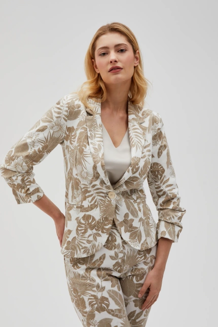 Marynarka z wzorem beżowa