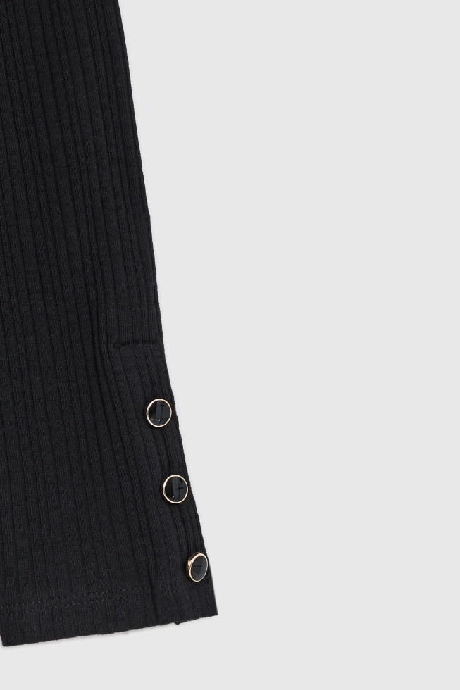 Bawełniany golf czarny