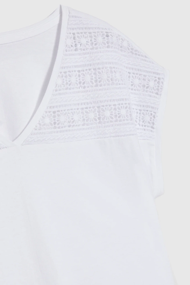 Bluzka z krótkimi rękawami biała