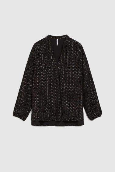 Koszula z dekoltem w serek czarna