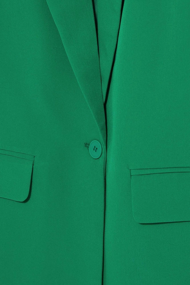 Jednorzędowa gładka marynarka zielona