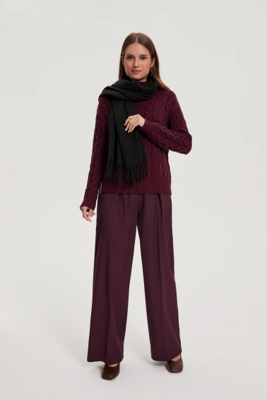 Szal z frędzlami czarny