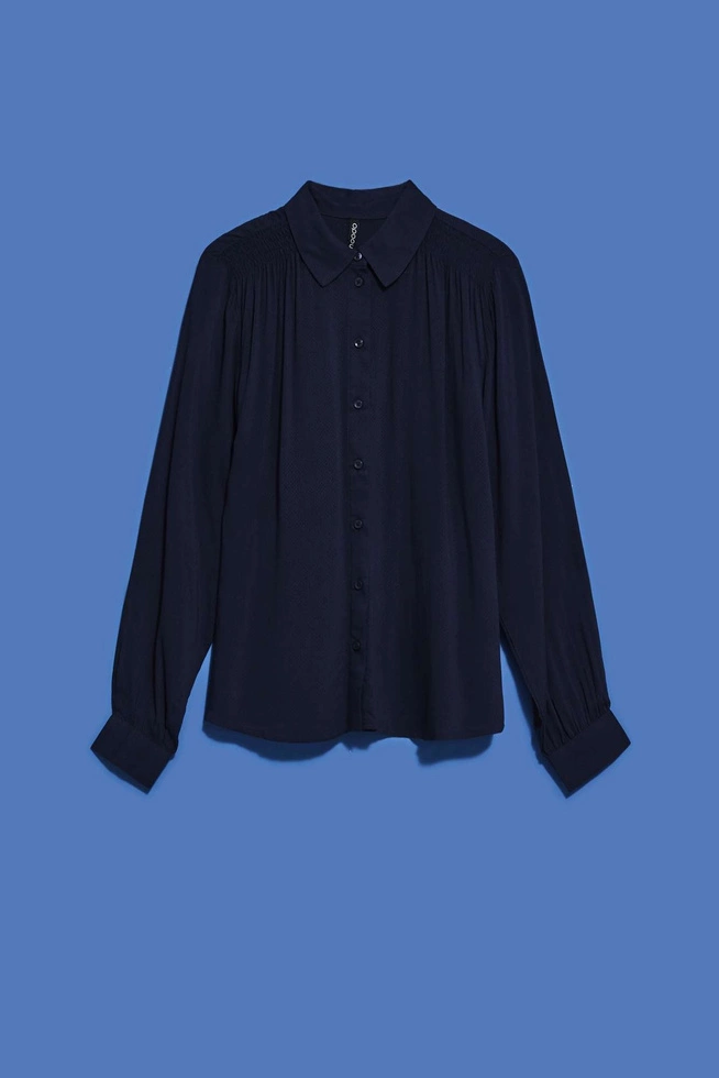 Koszula z kołnierzykiem zapinana na guziki granatowa