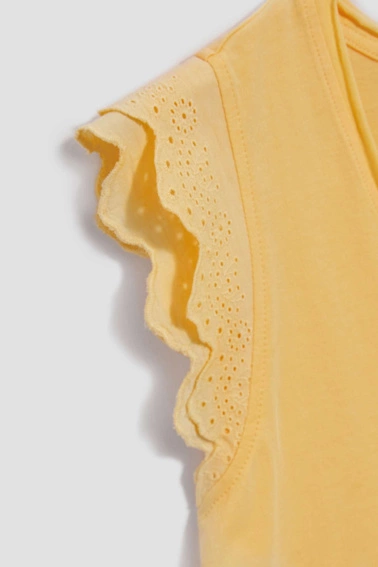 Bluzka z ozdobnym rękawem waniliowy