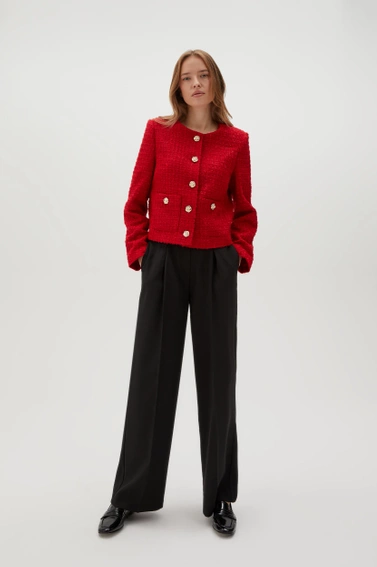 Marynarka z guzikami w kolorze złotym czerwona