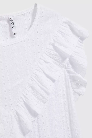 Bluzka z falbaną biała 