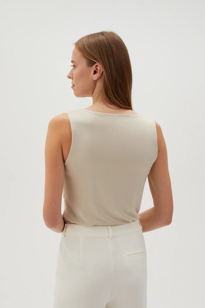 Gładki top beżowy