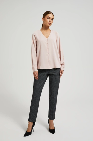 Gładka koszula z ozdobnymi guzikami