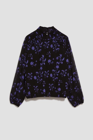 Koszula z kwiatowym wzorem czarna