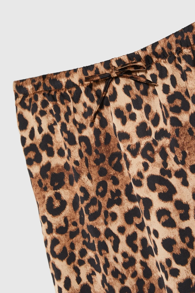 Spódnica w panterkę brązowa