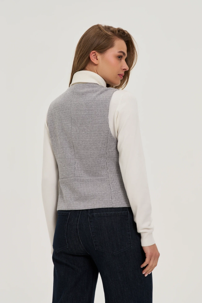 Kamizelka z ozdobnymi guzikami szara